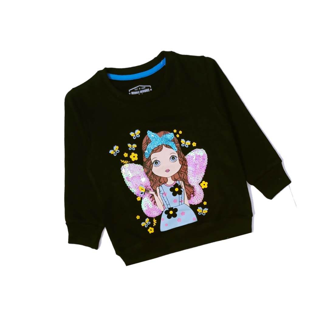 Sequence Doll & Butterflies sweatshirt - Black