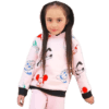 Mickey Snoopy & Donald Fleece Hoodie - Baby Pink