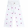 Cherries Bell Bottom Denim Pant – White