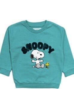 Cute Baby Snoopy Light Fleece Sweatshirt - Light Green