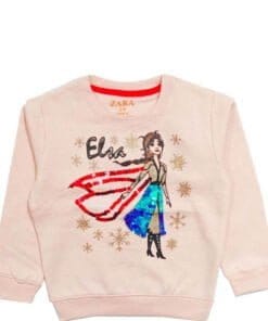 Elsa Sequence Fleece Sweatshirt - Peach
