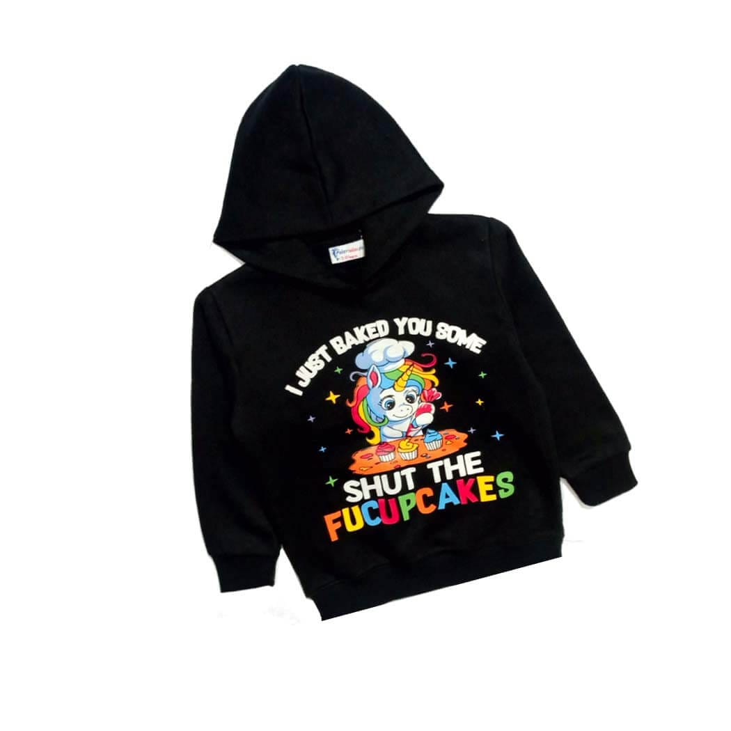 Fu cup Cakes Fleece Hood-Black