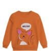 Meow Sweet Cat Fleece Sweatshirt - Rust