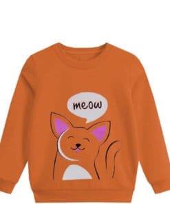 Meow Sweet Cat Fleece Sweatshirt - Rust