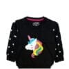 Polka Dots Sequence Unicorn Sweatshirt - Black