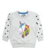 Polka Dots Sequence Unicorn Sweatshirt – Silver Gray