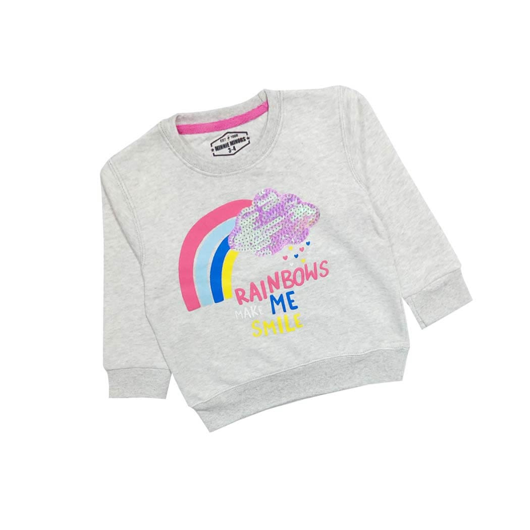 Rainbow Make Me Smile Sequence Sweatshirt - Gray 1