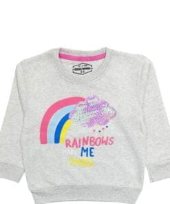 Rainbow Make Me Smile Sequence Sweatshirt - Gray