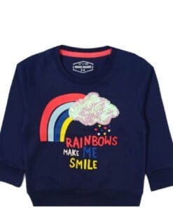 Rainbow Make Me Smile Sequence Sweatshirt - Navy Blue