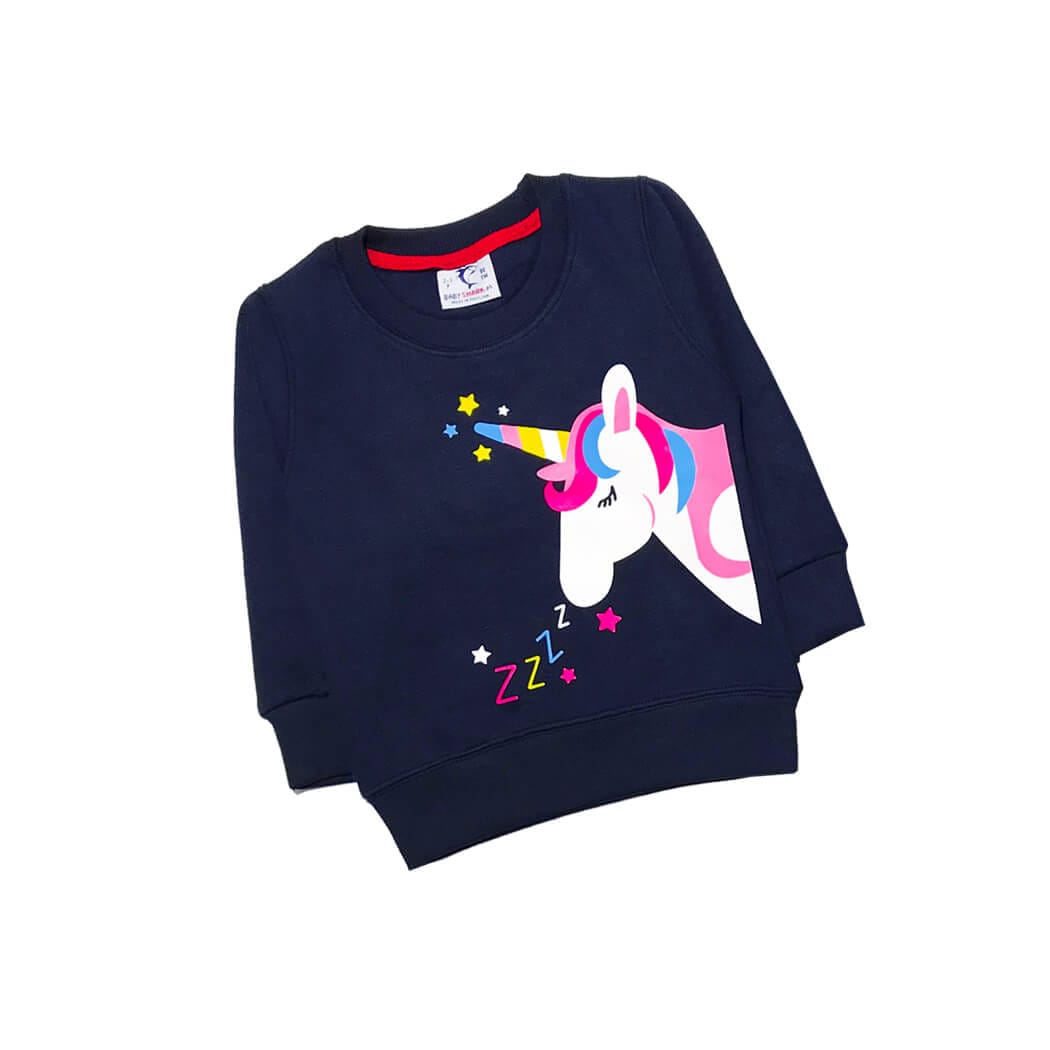 Singing Unicorn Fleece Sweatshirt - Navy Blue 1