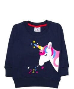 Singing Unicorn Fleece Sweatshirt - Navy Blue