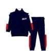 Smiley Boss Mock Neck with Penal Fleece Tracksuit - Navy Blue