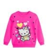 Yellow Hearts Sequence SweatShirt - Shocking Pink