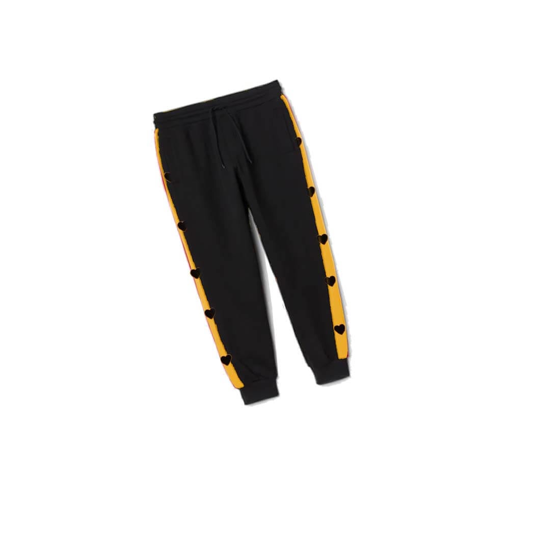 Black Mini Hearts Fleece Trouser - Black 1