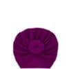 Cotton Blends Baby Girls Knot Head Turban Cap - Purple