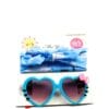 Imported Heart Sunglasses With HeadBands Set - Blue