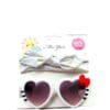 Imported Heart Sunglasses With HeadBands Set - White