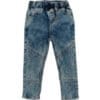 Stone Washed Joggers with Drawstring Waist Denim Pent - Ice Blue