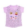 Love Hearts Sequence Cat Tee Shirts For Girls - Light Magenta
