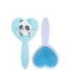 Panda Print Heart Shape Hair Brush For Babies - Blue