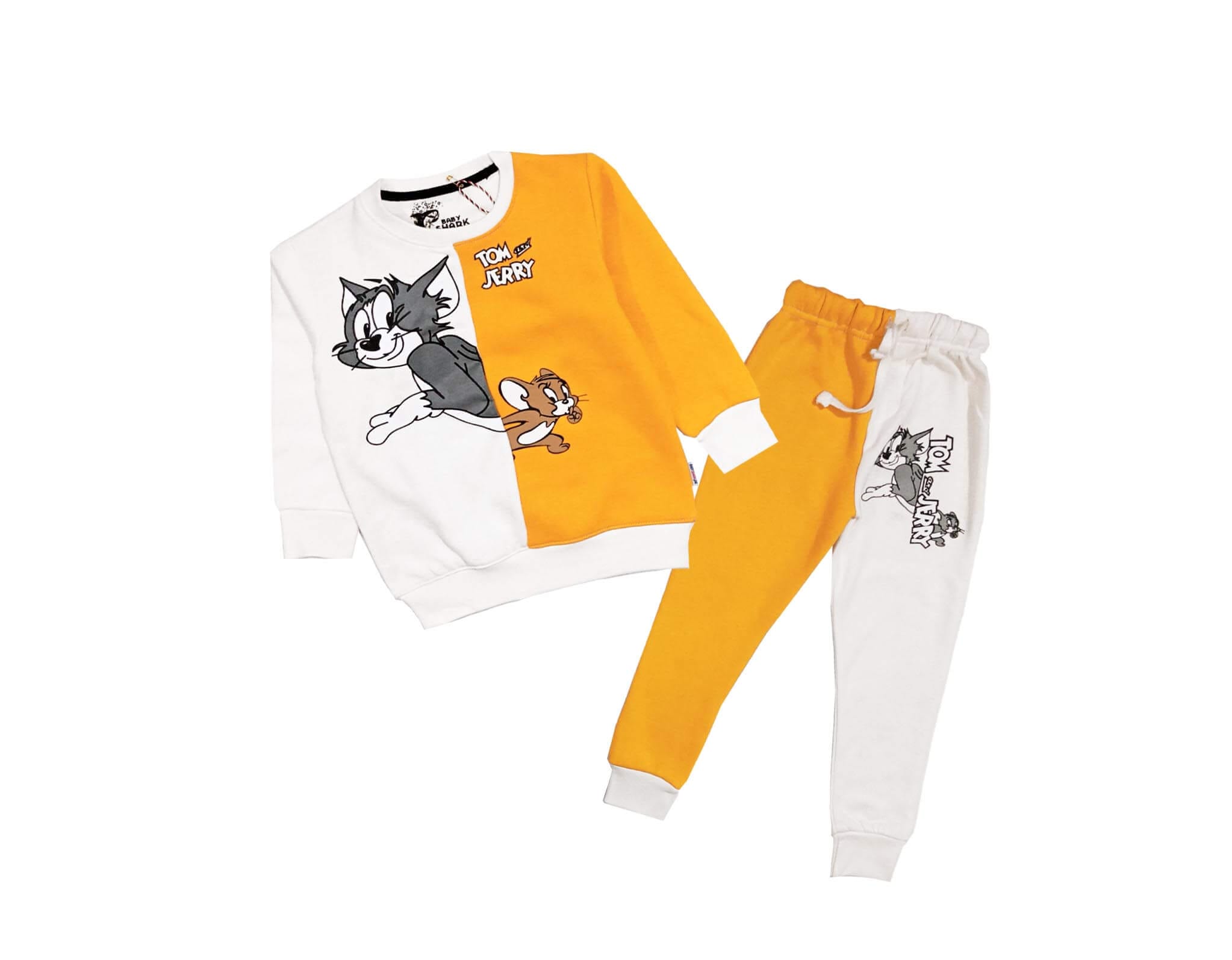 Tom & Jerry Hide & Seel Penal Trouser Fleece Tracksuit - Mustard & White 1