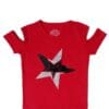 Black Sequence Star Tee Shirt - Red