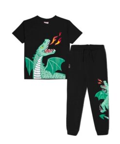 Dragon Fire Tee & Trouser - Black