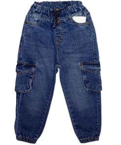 Flap Six Pkt Cargo Jogger Pants - Mid Blue