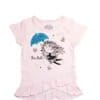 Fun Hight Sequence Umbrella Tee Shirt - Baby Pink