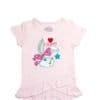 Happy Bunny Heart Sequence Tee shirt - Baby Pink
