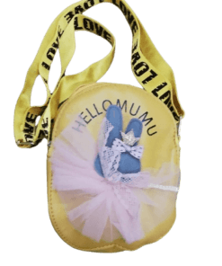 Hello Mumu Love Strip Kids Purse- Mustared