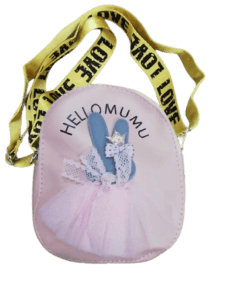 Hello Mumu Love Strip Kids Purse- Peach