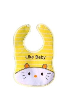 Kitty Like Baby Thin Plastic Imported Baby Bib - Yellow