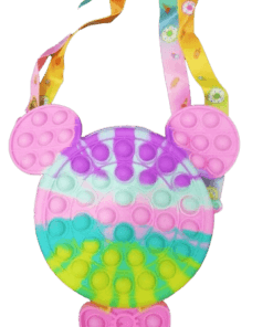 Mickey Shape Popup it Bubble Silicone Kids Purse - Purple & See Green MC