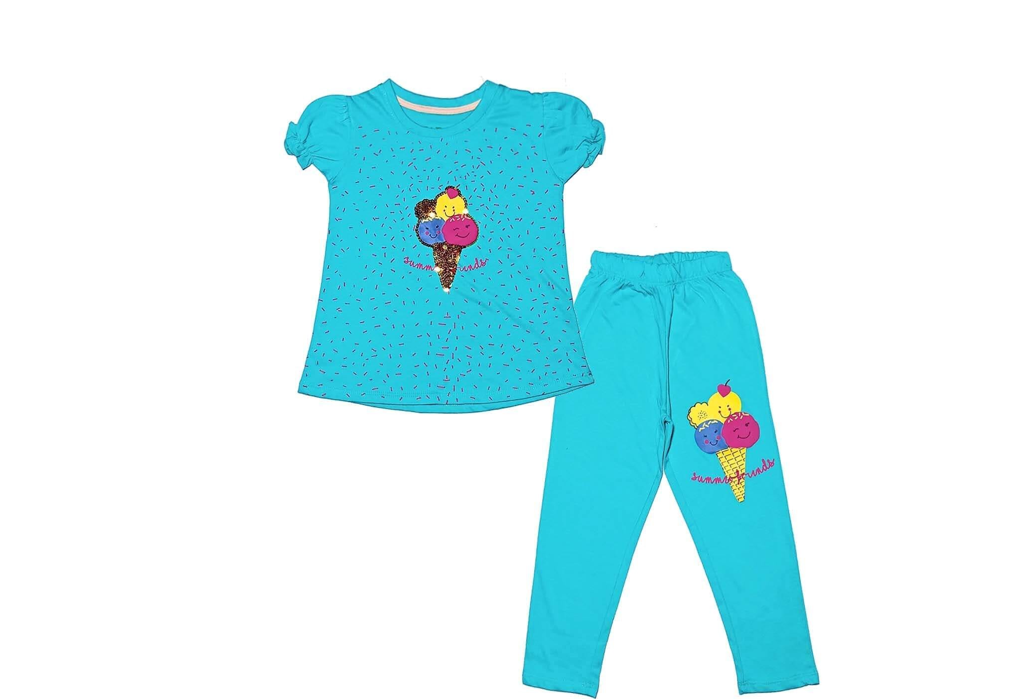 Summer Sequence Candy Friends Tee & Trouser - Aqua