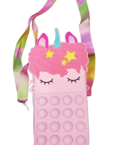 Unicorn Popup it Bubble Silicone Kids Purse - Baby Pink