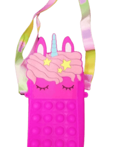 Unicorn Popup it Bubble Silicone Kids Purse - Shocking Pink1