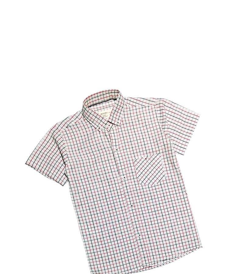 White Small Checked Cotton Casual Shirt 1
