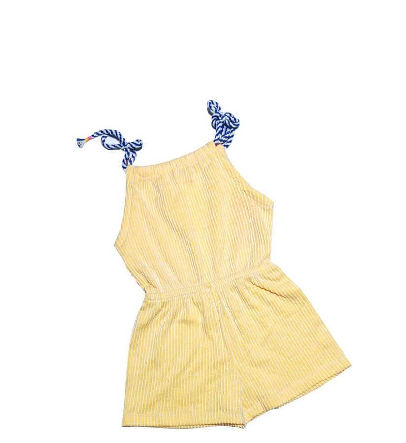Yellow & White Stripes Jumpsuit - Lime Yellow 1