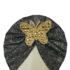 Baby Moonlight Butterfly Motifs Turban Cap Elastic Stretch - Dark Gray