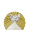 Baby Moonlight Butterfly Motifs Turban Cap Elastic Stretch - Golden