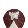 Baby Moonlight Butterfly Motive Turban Cap Elastic Stretch - Maroon