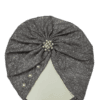 Baby Moonlight Stone Motifs Turban Cap Elastic Stretch - Light Gray