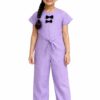 Short Sleeves Jumpsuit - purple