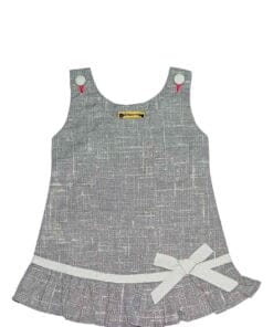 Designer Doll Cotton Frock - Smoke Grey