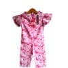 Pink Butterflies Gethar Sleeves Jumpsuit - White
