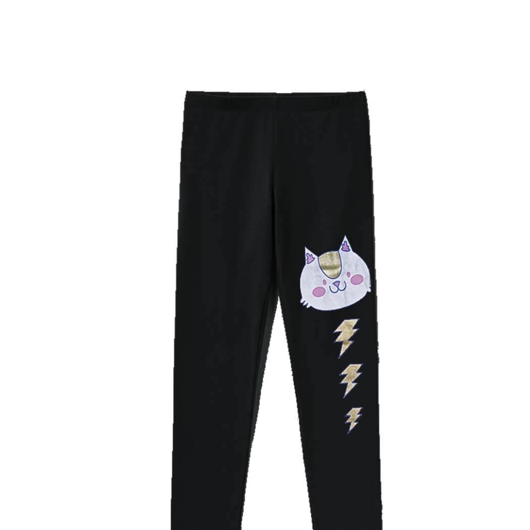 Kitty Golden Spark Cotton Lycra Tights - Black 1