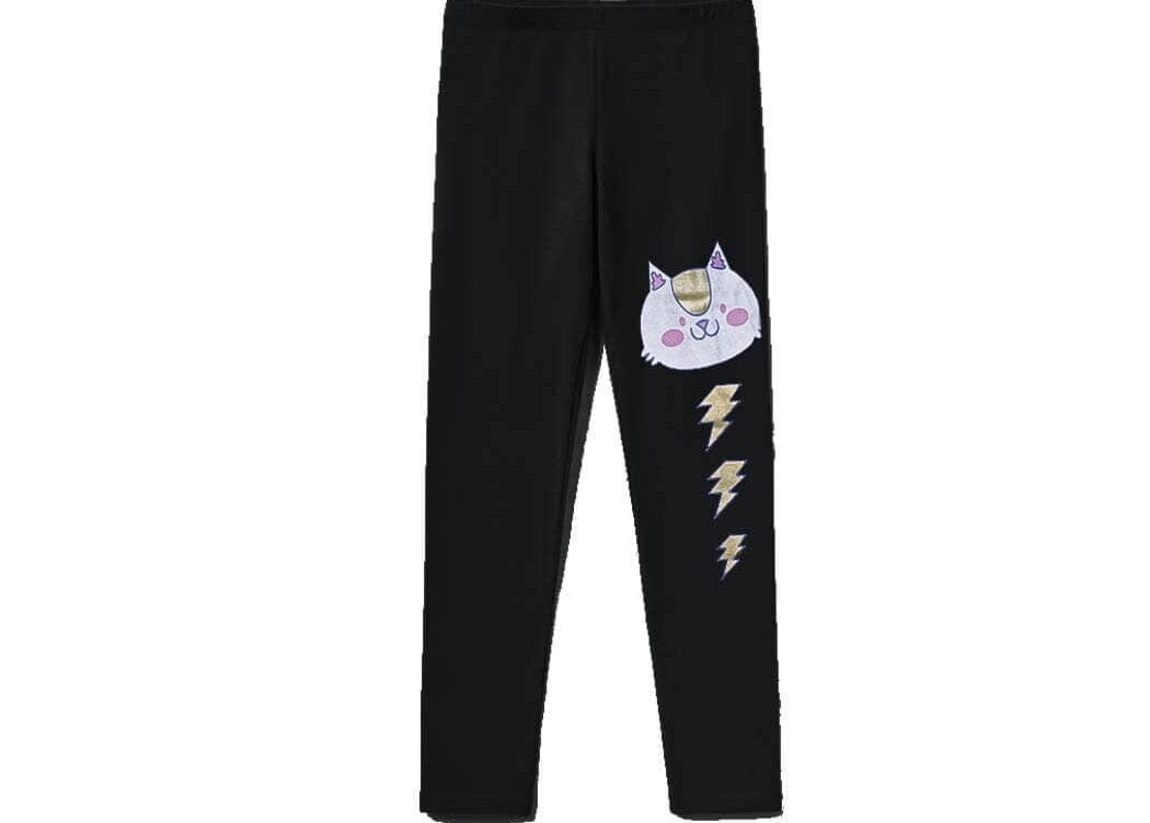 Kitty Golden Spark Cotton Lycra Tights - Black