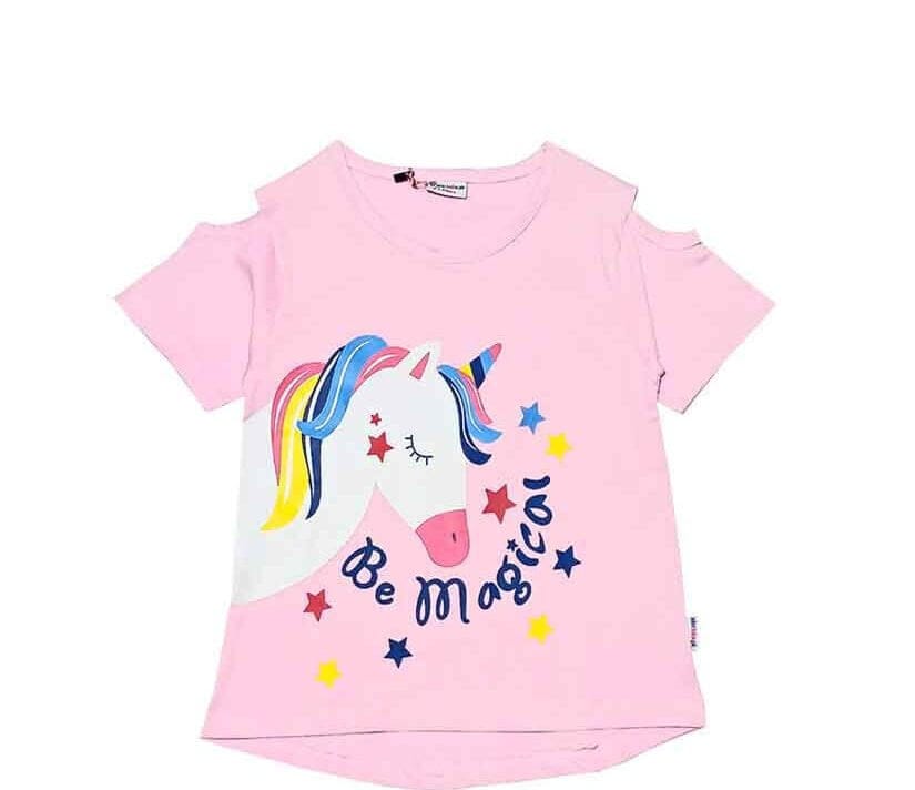 Magical Unicorn Stylish Tee Shirt - Baby Pink