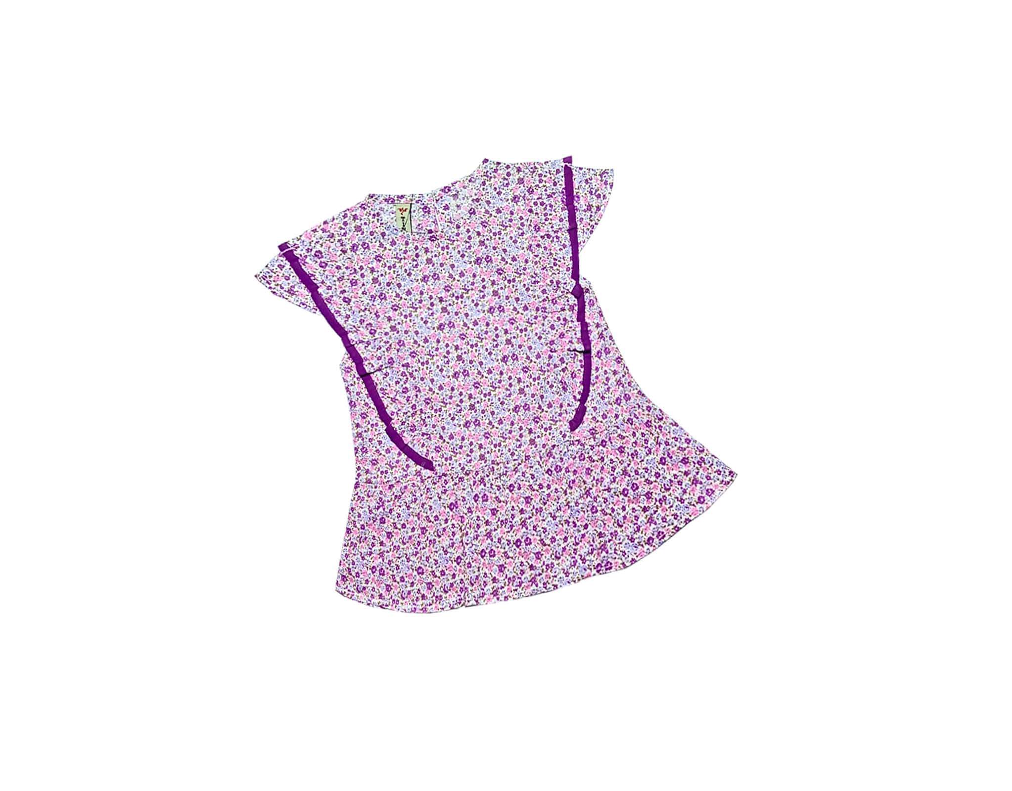 Mini Florals Print Cotton Frill Short Frock 1